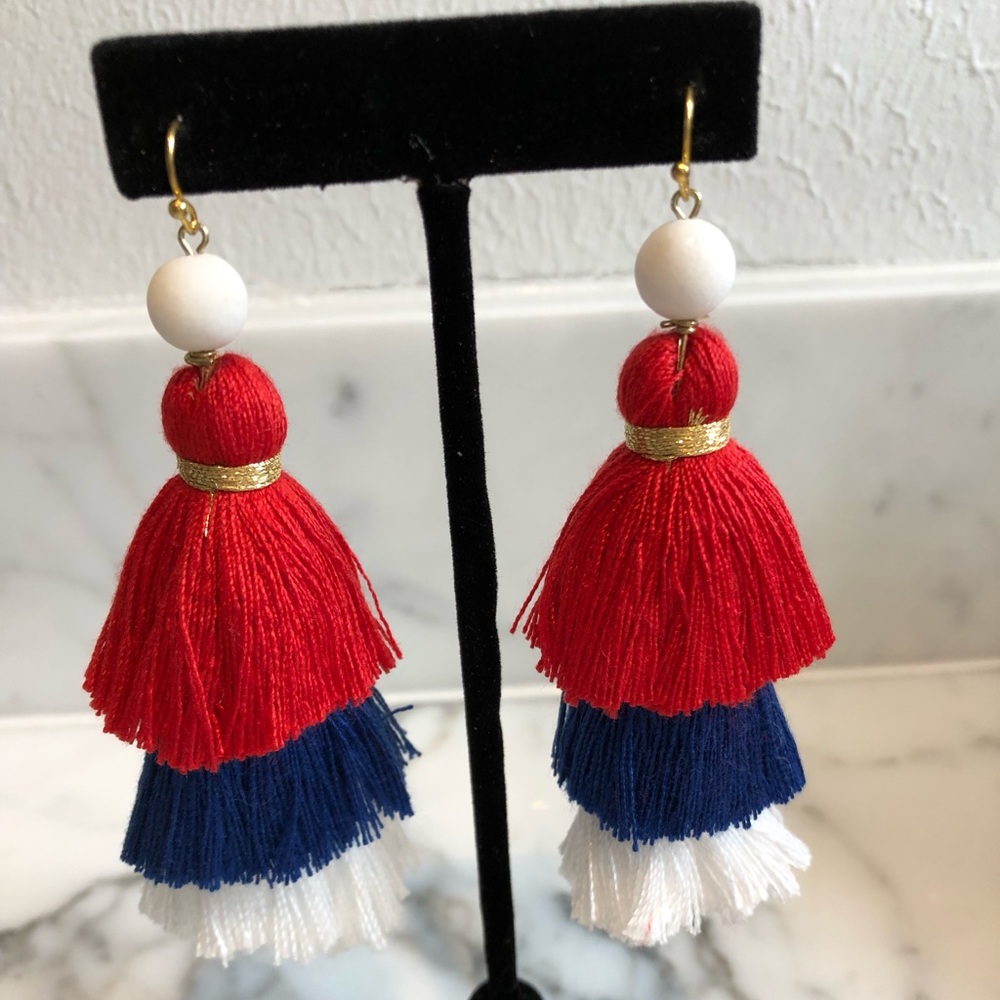 Patriotic Tassel Earrings 🇺🇸✨